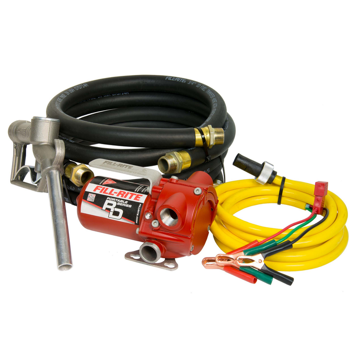 RD1212NH 12V DC 12GPM Portable Fuel Transfer Pump with Manual Nozzle