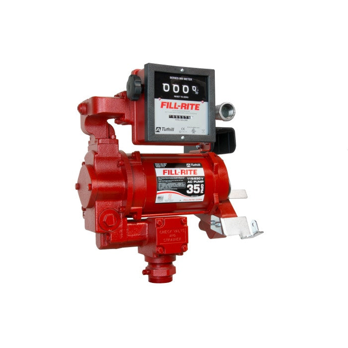 FR311VN 115V/230V AC 35GPM Heavy-Duty Fuel Transfer Pump with Mechanical Meter