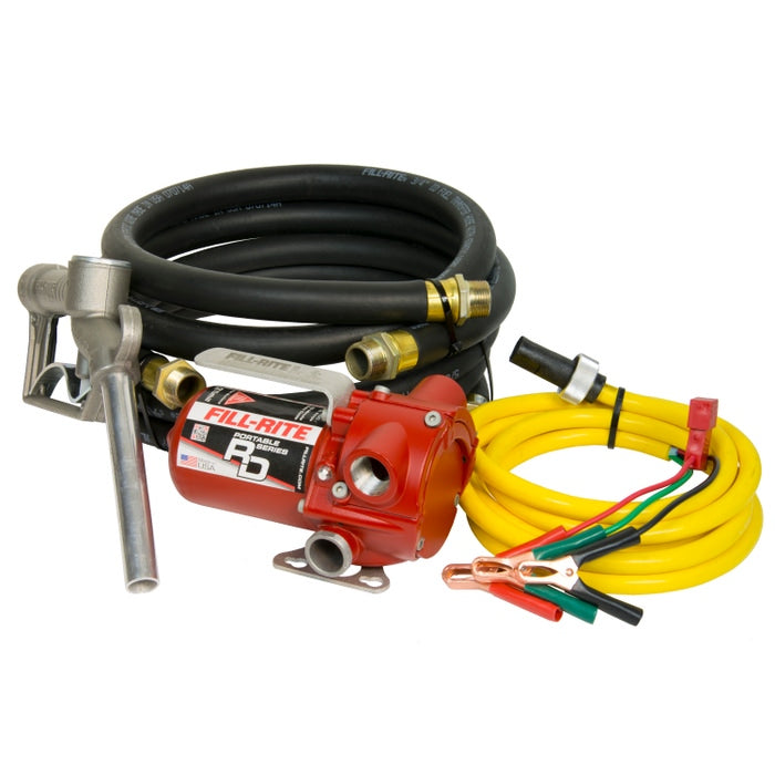 RD812NH 12V DC 8GPM Portable Fuel Transfer Pump with Manual Nozzle