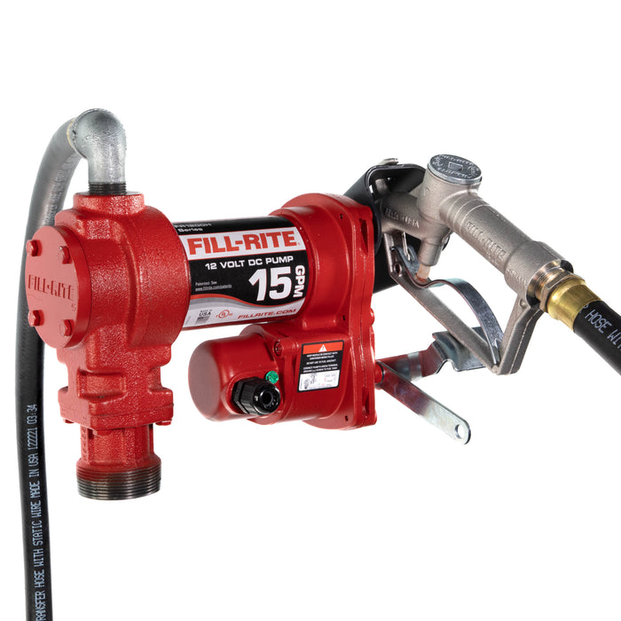 FR1210H 12V DC 15 GPM Fuel Transfer Pump with Nozzle